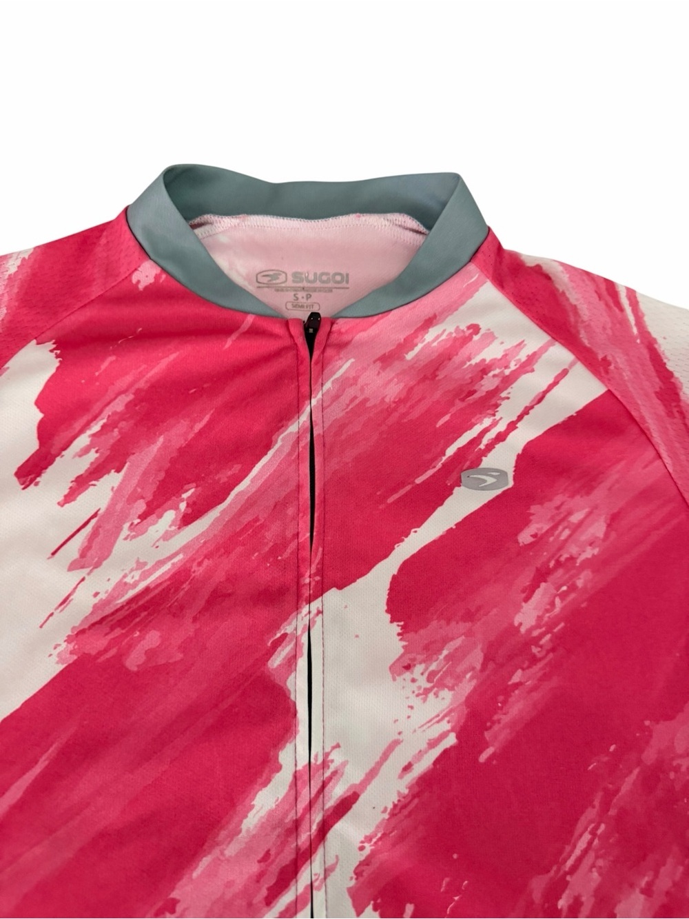 SUGOI Pink White Evolution Zap Cycling Jersey Full Zip Reflective Bike Jersey S - Picture 5 of 13